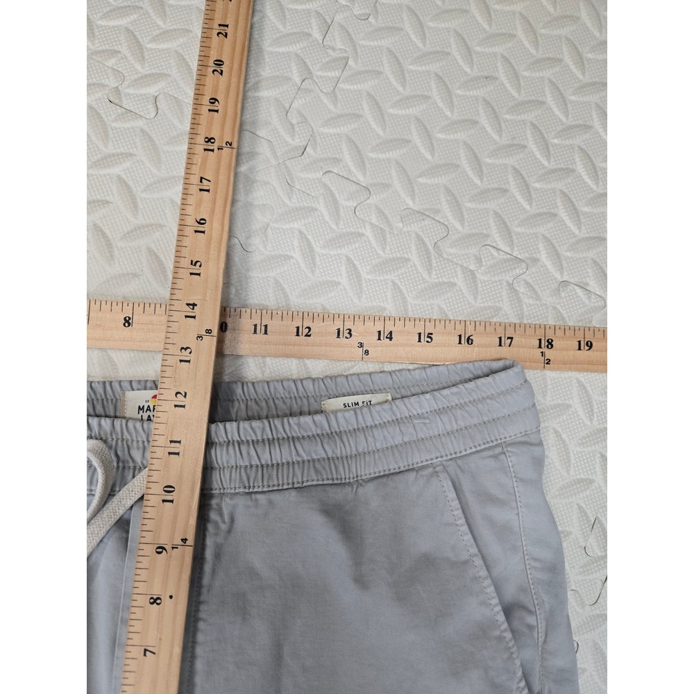Marine Layer Mens Slim Fit Jogger Pants Grey Organic Cotton Stretch Large - Picture 10 of 11